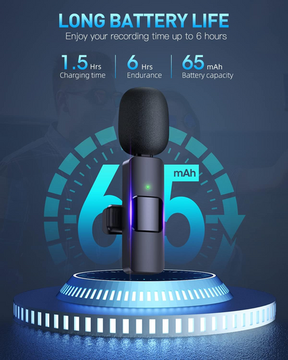 Wireless Lavalier Microphone for iPhone & USB-C — Plug-and-Play HD Audio for Video & Streaming