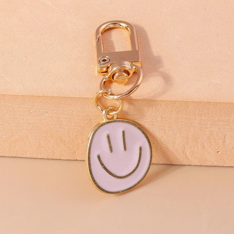 Cute Smile Face Keychain Emoticon Key Rings Pendants for Men Women Key Holder Handbag Charms Pendants DIY Jewelry Gifts