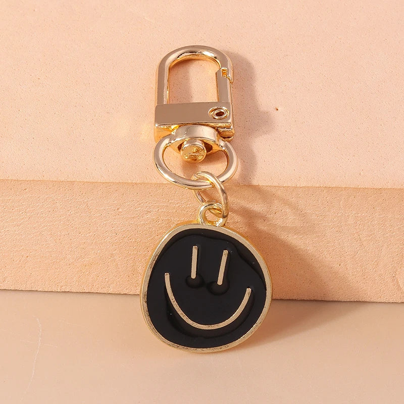 Cute Smile Face Keychain Emoticon Key Rings Pendants for Men Women Key Holder Handbag Charms Pendants DIY Jewelry Gifts