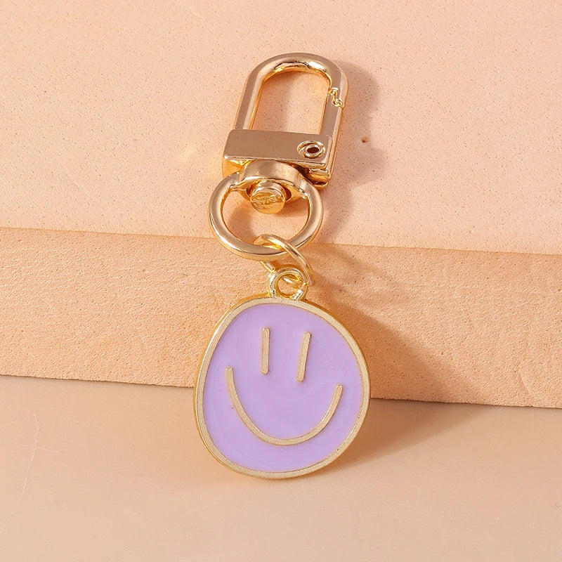 Cute Smile Face Keychain Emoticon Key Rings Pendants for Men Women Key Holder Handbag Charms Pendants DIY Jewelry Gifts