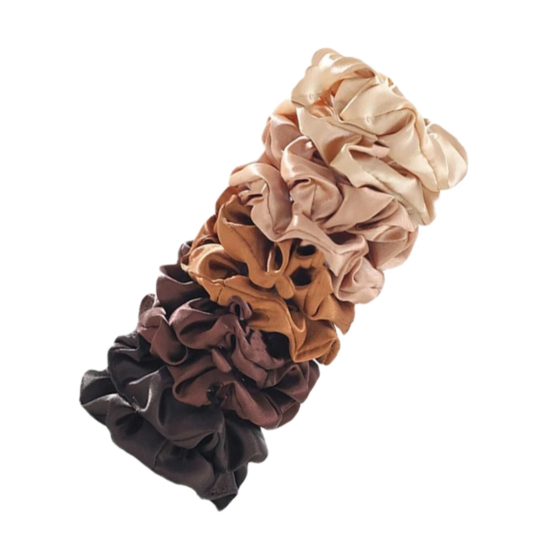 25/10//6pcs Satin Scrunchies Girls Elastic Hair Band Ponytail Holder Ties Rubber Bands Fashion Women Accessories Solid Scrunchy