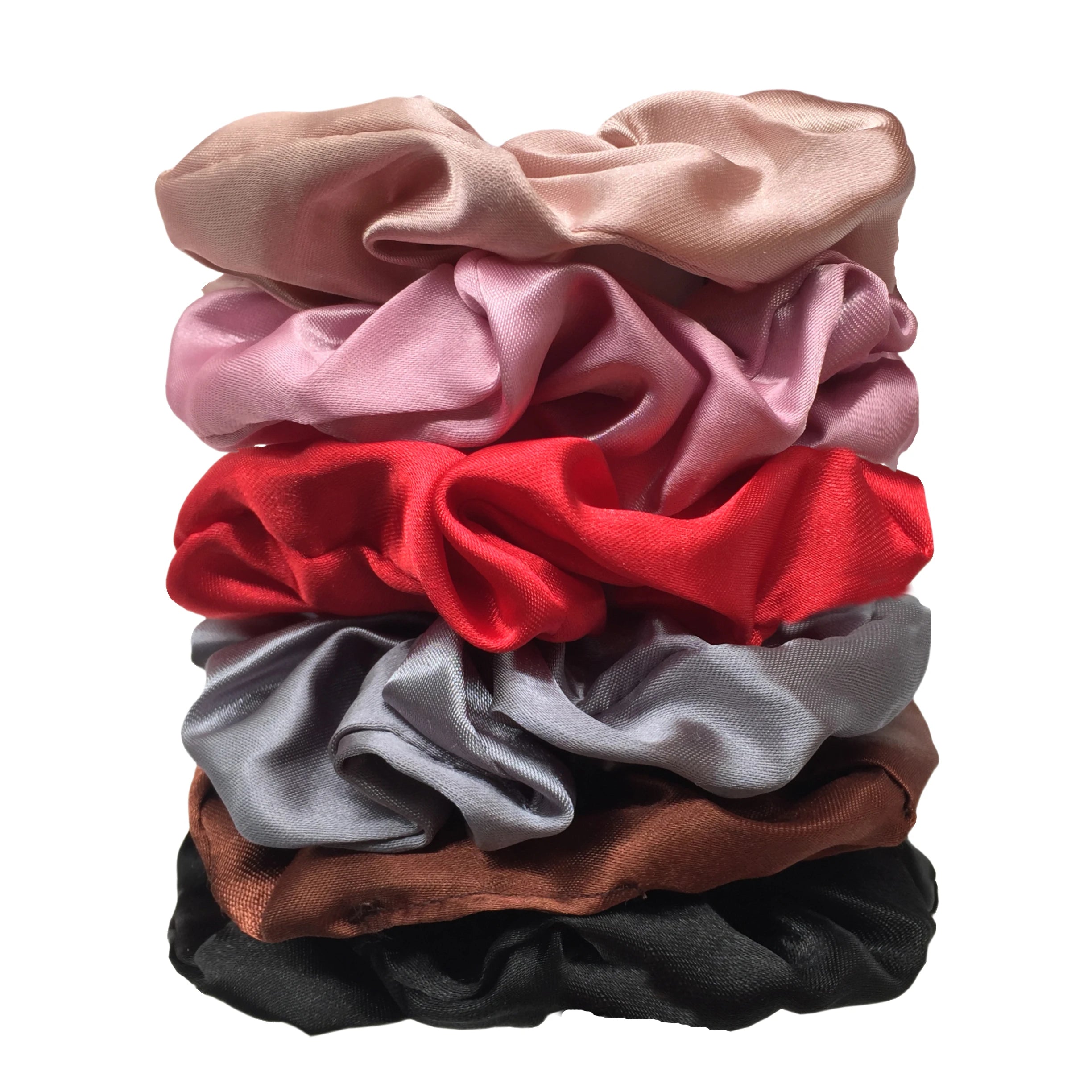 25/10//6pcs Satin Scrunchies Girls Elastic Hair Band Ponytail Holder Ties Rubber Bands Fashion Women Accessories Solid Scrunchy