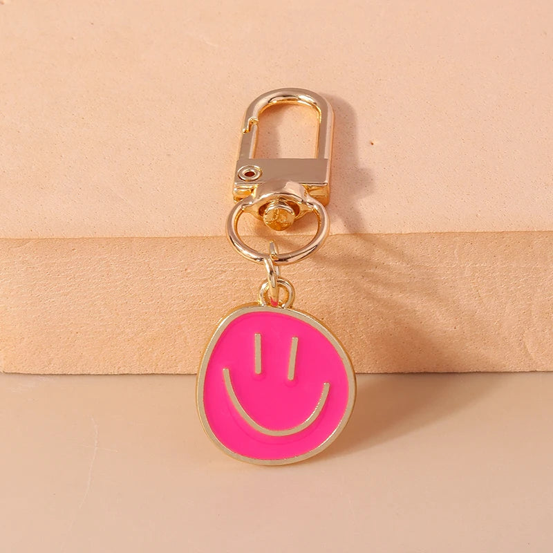 Cute Smile Face Keychain Emoticon Key Rings Pendants for Men Women Key Holder Handbag Charms Pendants DIY Jewelry Gifts