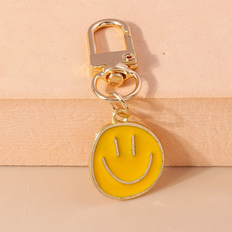 Cute Smile Face Keychain Emoticon Key Rings Pendants for Men Women Key Holder Handbag Charms Pendants DIY Jewelry Gifts