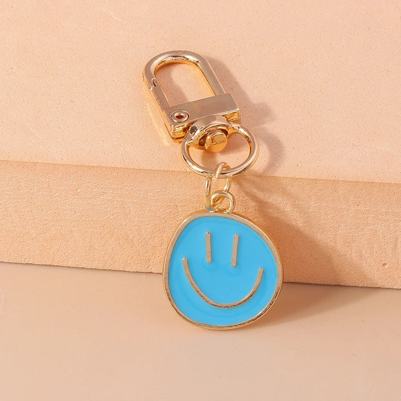 Cute Smile Face Keychain Emoticon Key Rings Pendants for Men Women Key Holder Handbag Charms Pendants DIY Jewelry Gifts