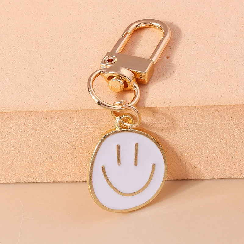 Cute Smile Face Keychain Emoticon Key Rings Pendants for Men Women Key Holder Handbag Charms Pendants DIY Jewelry Gifts