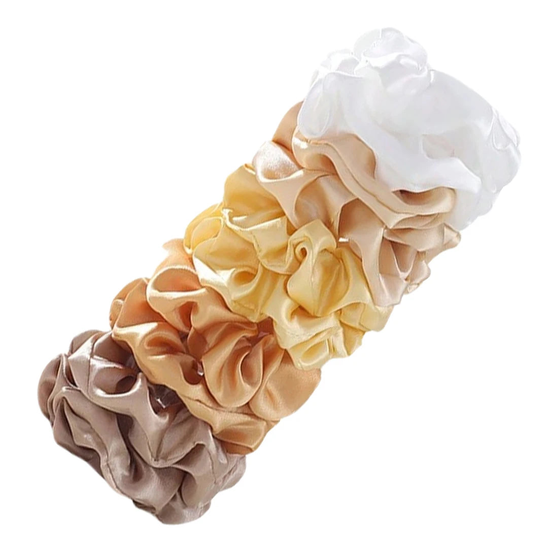 25/10//6pcs Satin Scrunchies Girls Elastic Hair Band Ponytail Holder Ties Rubber Bands Fashion Women Accessories Solid Scrunchy