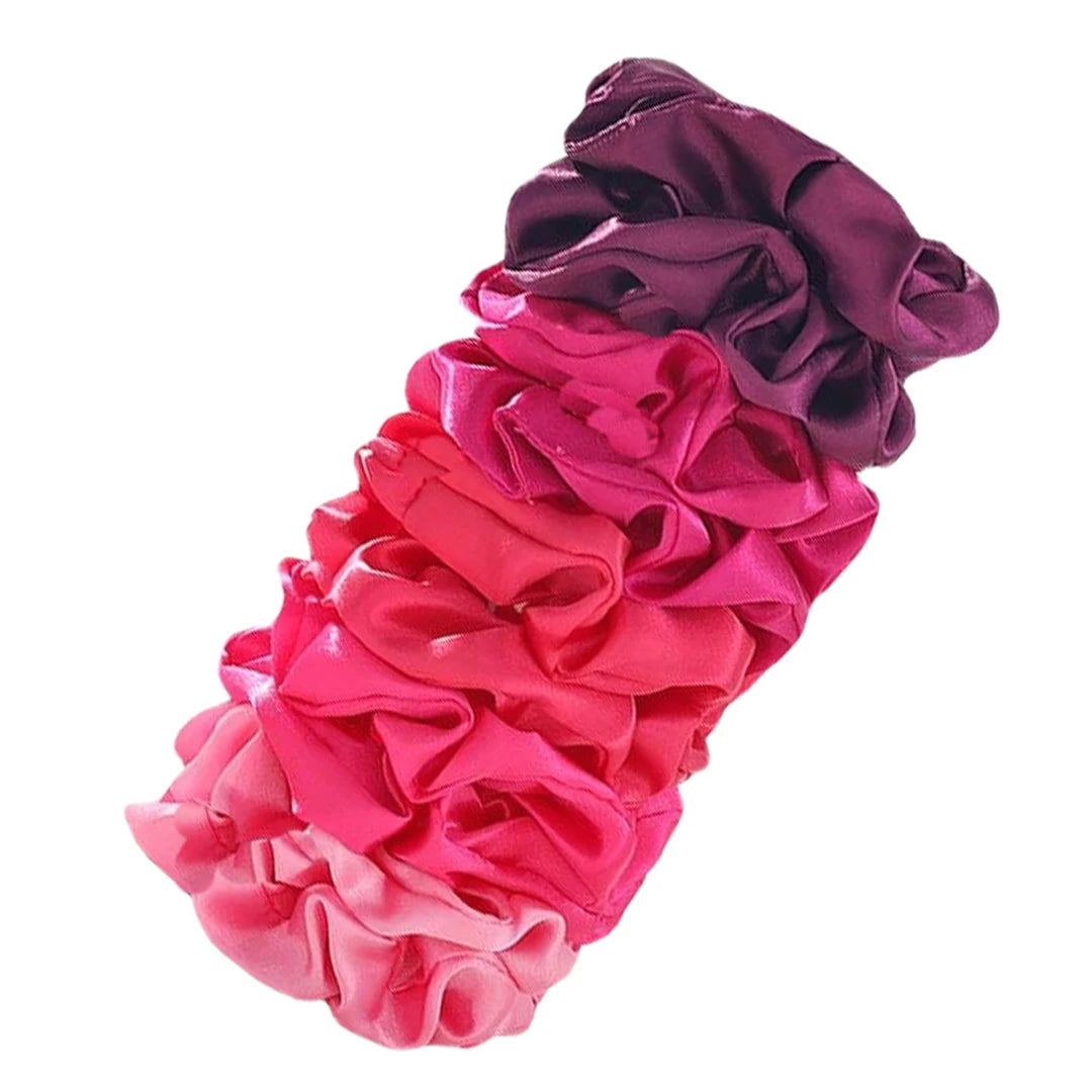 25/10//6pcs Satin Scrunchies Girls Elastic Hair Band Ponytail Holder Ties Rubber Bands Fashion Women Accessories Solid Scrunchy