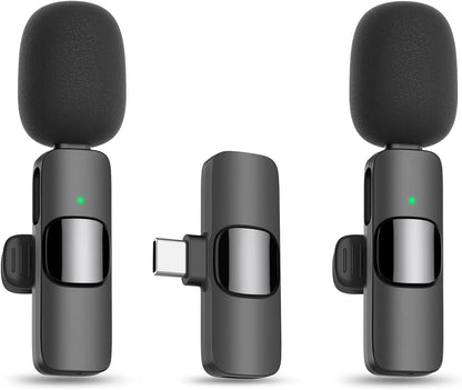 Wireless Lavalier Microphone for iPhone & USB-C — Plug-and-Play HD Audio for Video & Streaming